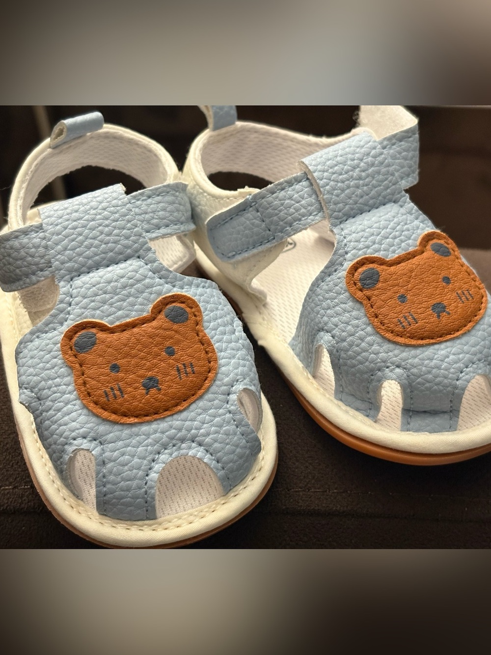 Kids Light Blue Bear Sandals